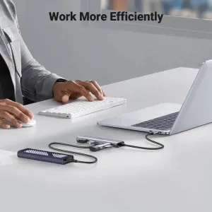 USB-хаб UGREEN CM473 USB-C to 2xUSB 3.0 + 2xUSB-C 5Gpbs (Space Grey) (15395) в Херсоне