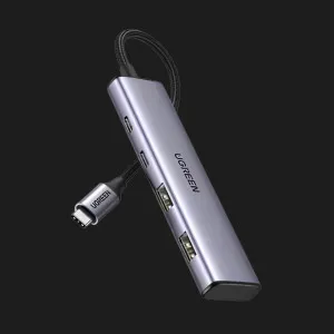 USB-хаб UGREEN CM473 USB-C to 2xUSB 3.0 + 2xUSB-C 5Gpbs (Space Grey) (15395) в Херсоне