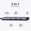 USB-хаб UGREEN CM478 USB-C (HDMI 4K 30Hz+USB 3.0+2xUSB 2.0 A+PD) (Space Gray) (15495)
