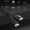 Кабель UGREEN DP114 DP 1.4 Male to Male Plastic Case Braided Cable (Black) (1.5m)