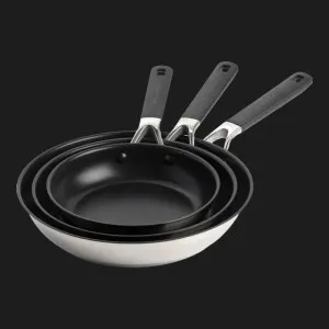 Набор сковородок KitchenAid CSS 20+24+28 см с керамическим покрытием (Stainless Steel) (CC005708-001)