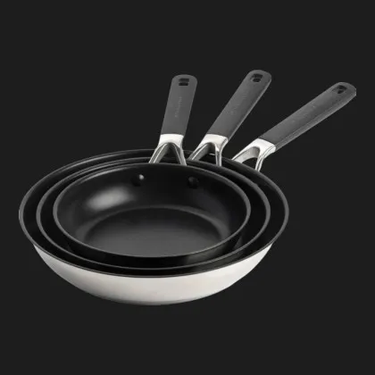 Набор сковородок KitchenAid CSS 20+24+28 см с керамическим покрытием (Stainless Steel) (CC005708-001)