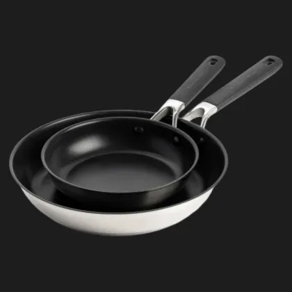 Набор сковородок KitchenAid CSS 20+28 см с керамическим покрытием (Stainless Steel/Black) (CC005706-001)