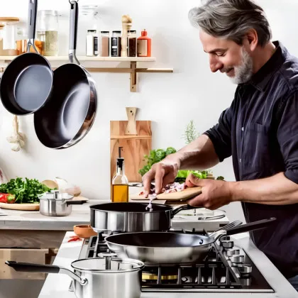 Набор сковородок KitchenAid CSS 20+28 см с керамическим покрытием (Stainless Steel/Black) (CC005706-001)