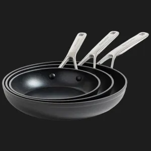Набор сковородок KitchenAid FHA 20+24+28 см с керамическим покрытием (Stainless Steel/Black) (CC005699-001)