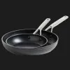 Набор сковородок KitchenAid FHA 20+28 см с керамическим покрытием (Stainless Steel/Black) (CC005698-001)