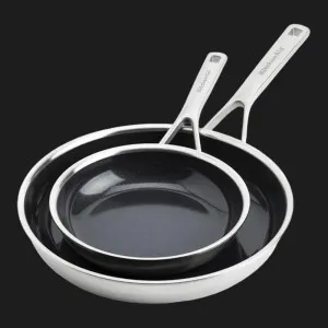 Набір сковорідок KitchenAid MSS 20+28 см з керамічним покриттям (Stainless Steel/Black) (CC006065-001)