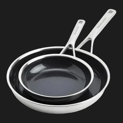 Набор сковородок KitchenAid MSS 20+28 см с керамическим покрытием (Stainless Steel/Black) (CC006065-001)