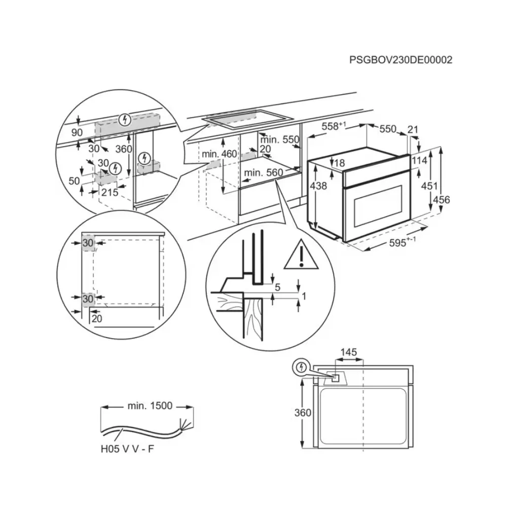 Мікрохвильова піч вбудована Electrolux EVM9E2XT (Black)