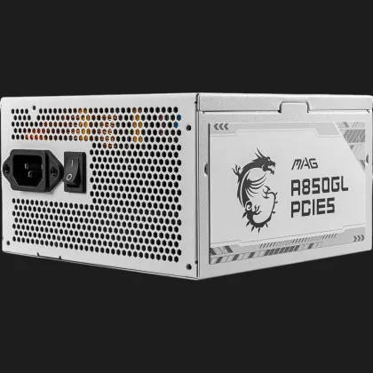 Блок живлення MSI MAG A850GL PCIE5 850W (WHITE) (MAG A850GL PCIE5 WHITE)