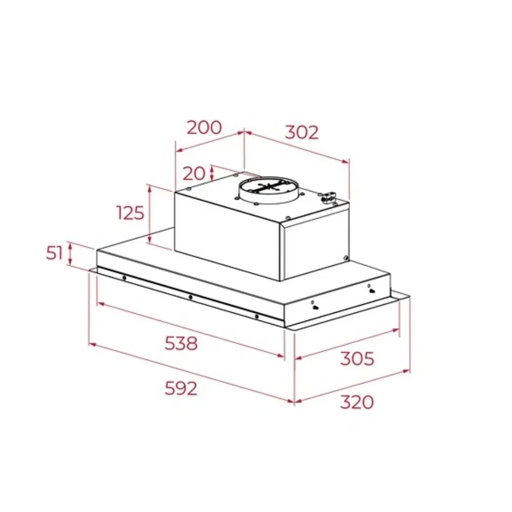 Витяжка TEKA, 58 см, 655 м3/год, GFI 63030 BK (113120008) (Black)