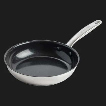 Сковорода KitchenAid Proline 20 см с керамическим покрытием (Stainless Steel/Black) (CC003385-00)