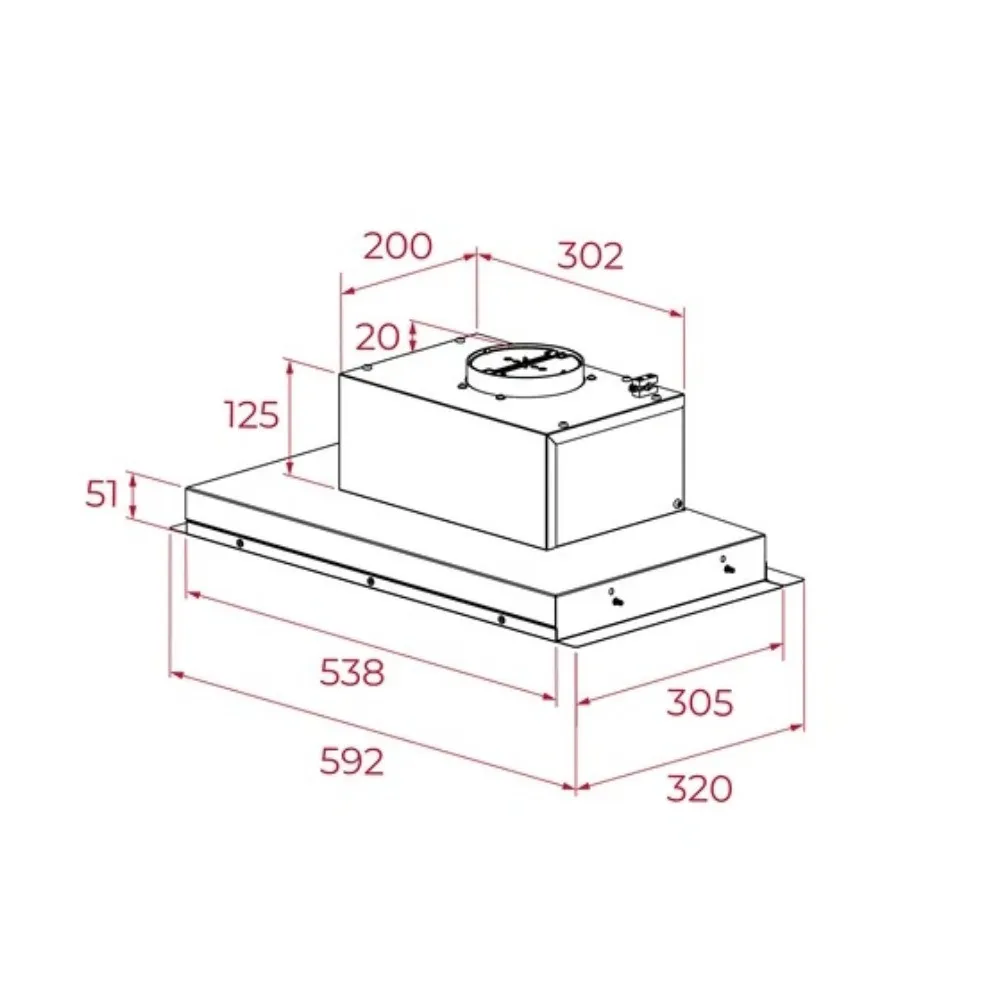 Витяжка TEKA, 58 см, 655 м3/год, GFI 63030 IX (113120006) (Stainless Steel)