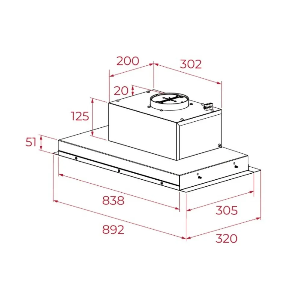 Вытяжка TEKA, 89.2 см, 655 м3/ч, GFI 93030 IX (113120007)  (Black)