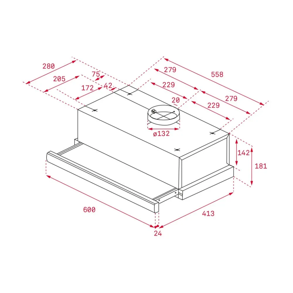 Витяжка TEKA, 60 см, 756 м3/год, TL 6310 IX (40474250) (Stainless Steel)