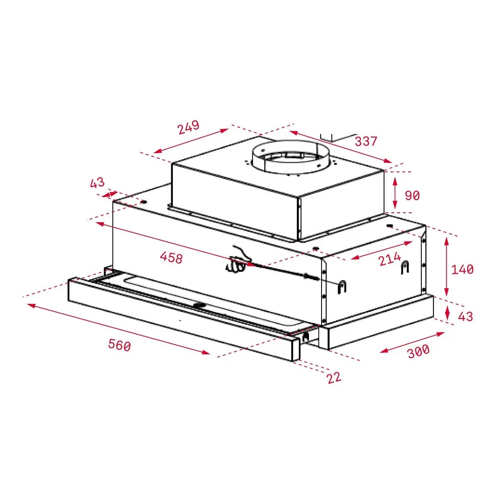 Витяжка TEKA, 60 см, 700 м3/год, DBB 60 IX (40460400) (Stainless Steel)