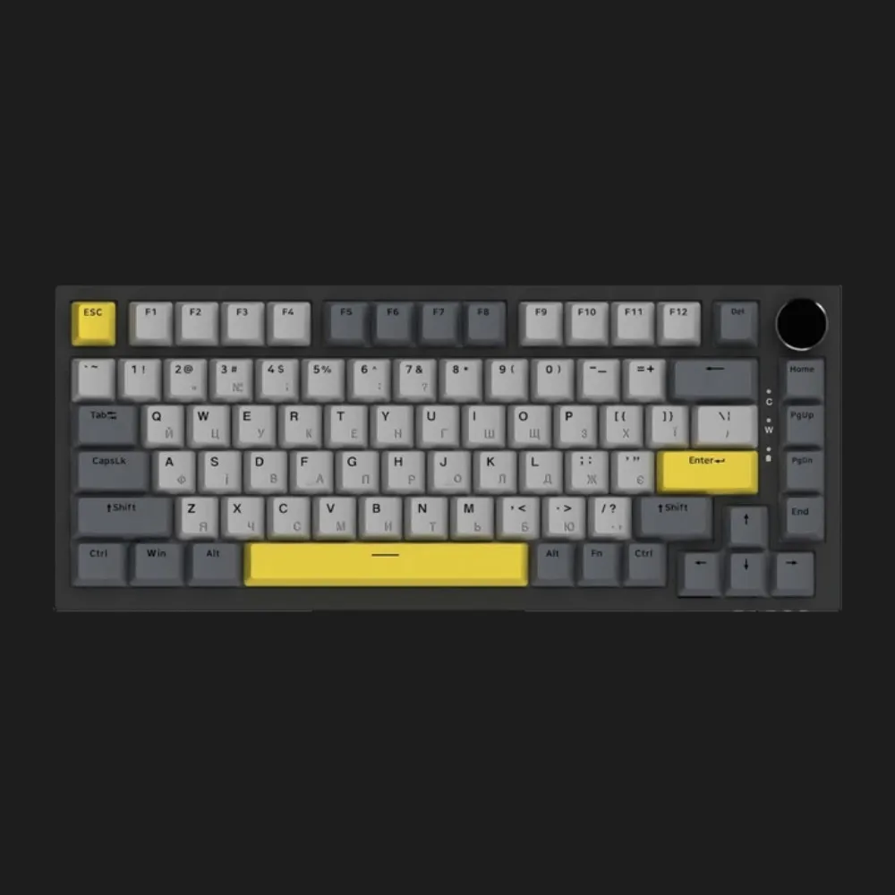 Клавиатура игровая Ajazz AK820 Sea Salt Switch (Black/Gray/Yellow) (AK820-SS-BGY) (UA)
