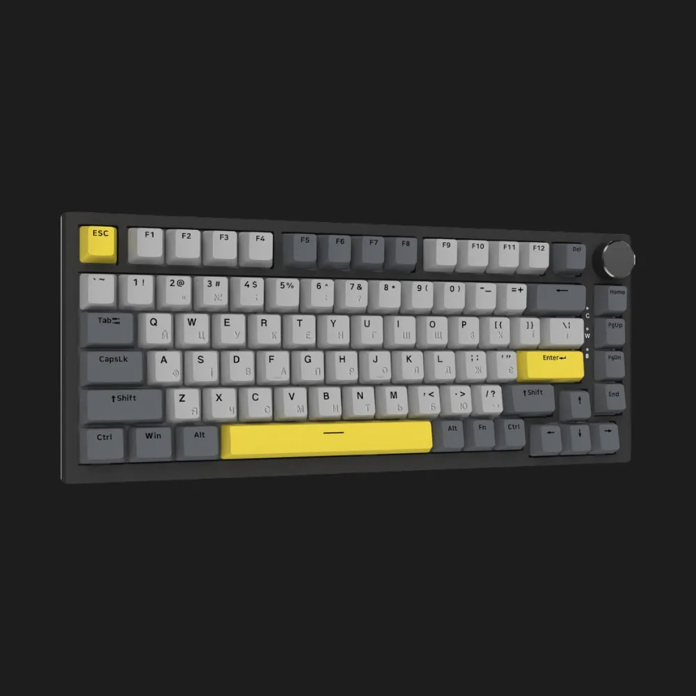 Клавиатура игровая Ajazz AK820 Sea Salt Switch (Black/Gray/Yellow) (AK820-SS-BGY) (UA)