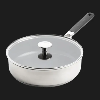 Сотейник с крышкой KitchenAid CSS 26 см 3.6 л с керамическим покрытием (Stainless Steel/Black) (CC005704-001)
