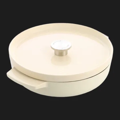 Сотейник чавунний з кришкою KitchenAid 26 см 2.77 л (Almond Cream) (CC009010-001)