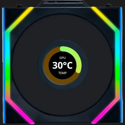 Вентилятор Lian Li Uni Fan SL Wireless LCD Reverse 120-1 (G99.12RSLLCD1W1B.00) (Black)