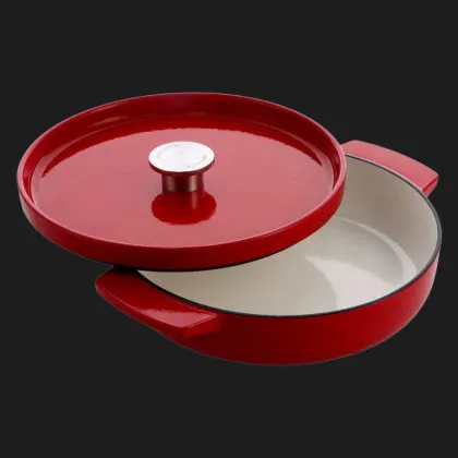 Сотейник чавунний з кришкою KitchenAid 26 см 2.77 л (Red) (CC009009-001)