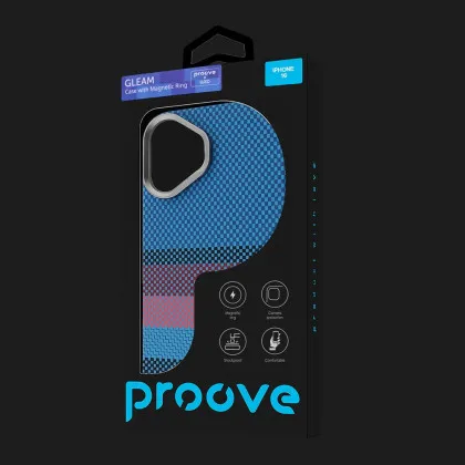 Чехол Proove Gleam Case with Magnetic Ring iPhone 16 (Blue Borders) (PCGCIP160063)