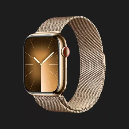 б/у Apple Watch Series 9 45mm GPS + LTE, Gold Stainless Steel Case with Gold Milanese Loop (MRMU3)