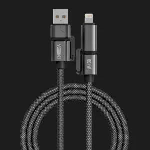 Кабель YOKI CA93 CAR Media USB-A/Type-C to Type-C/to iP 60W 1.8m (Black) в Хмельницькому