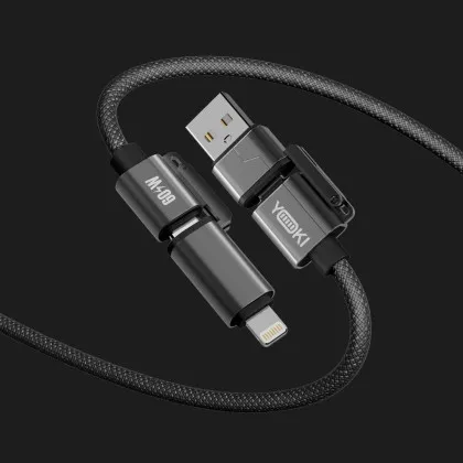 Кабель YOKI CA93 CAR Media USB-A/Type-C to Type-C/to iP 60W 1.8m (Black)