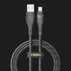 Кабель YOKI RGB YK-RG24 Lightning 2.4A 1.2m (Black) в Хмельницькому
