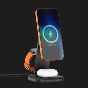Безпровідна зарядка Satechi 3-in-1 Foldable Wireless Charging Stand with Qi2 25W в Олександрії