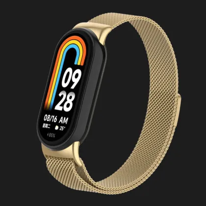 Ремешок Milanese Magnetic для Xiaomi Smart Band 10/9/8 (Gold) в Виноградове