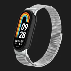 Ремінець Milanese Magnetic для Xiaomi Smart Band 10/9/8 (Silver) в Хмельницькому