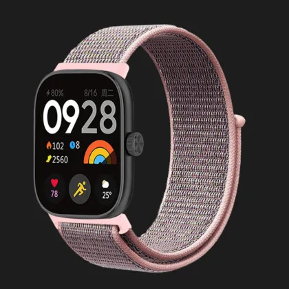 Ремешок нейлоновый для Xiaomi Smart Band 10 Pro/9 Pro/8 Pro/Redmi Watch 6/5/4 (Gray/Pink) в Виноградове