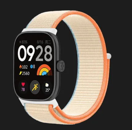 Ремінець нейлоновий для Xiaomi Smart Band 10 Pro/9 Pro/8 Pro/Redmi Watch 6/5/4 (Orange Beige)