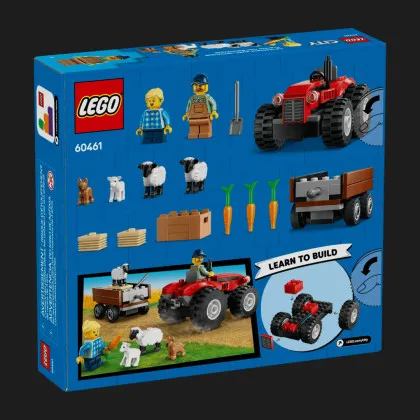 Конструктор LEGO Сity Червоний фермерський трактор із причепом (60461)