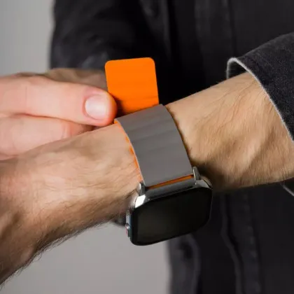 Ремешок Proove Silk Grip Band для смарт-годинника (Quick Release 20) (Gray/Orange) в Борисполе