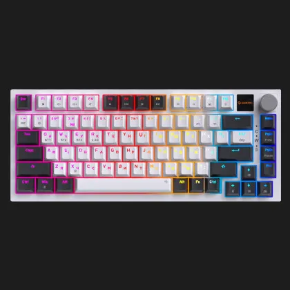 Клавіатура GamePro Asgard Valhalla Pro QLAB Sakura Switch Bluetooth/2.4G/USB White With Display (MK160-W-D-QS-PRO) (Black/White) (UA)