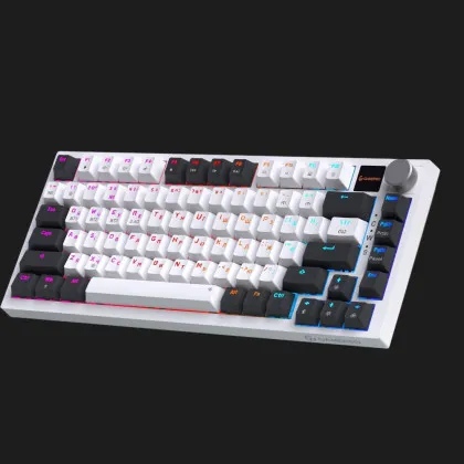 Клавіатура GamePro Asgard Valhalla Pro QLAB Sakura Switch Bluetooth/2.4G/USB White With Display (MK160-W-D-QS-PRO) (Black/White) (UA)
