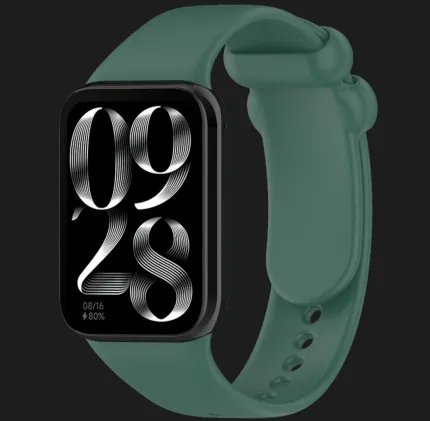 Ремешок силиконовый для Xiaomi Smart Band 10 Pro/9 Pro/8 Pro/Redmi Watch 6/5/4 (Dark Green)