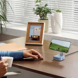 Безпровідна зарядка UGREEN W752 2-in-1 Magnetic Wireless Charger 25W QI2.2 (Starlight Blue) в Олександрії