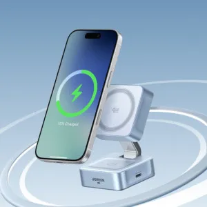 Безпровідна зарядка UGREEN W752 2-in-1 Magnetic Wireless Charger 25W QI2.2 (Starlight Blue) в Олександрії