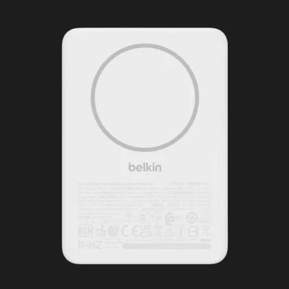 Зарядний пристрій Power Bank Belkin 10000мАh, 20W/Qi2 7.5W, Slim Magnetic (White)