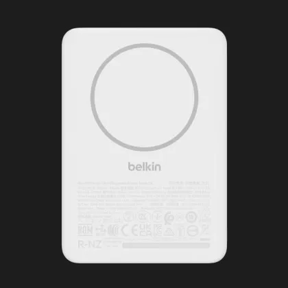 Зарядний пристрій Power Bank Belkin 5000мАh, 15W/Qi2 7.5W, Slim Magnetic (White)