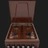 Плита комбінована ELEYUS 50 см, (COMBO 5007 EF BR) (Brown)