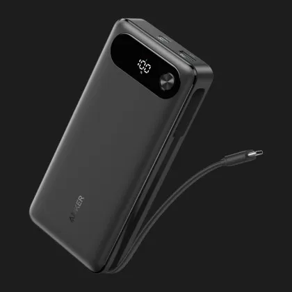 Зарядное устройство Power Bank ANKER 20000 mAh 87W PD Built-In USB-C Cable (Black) в Черновцах