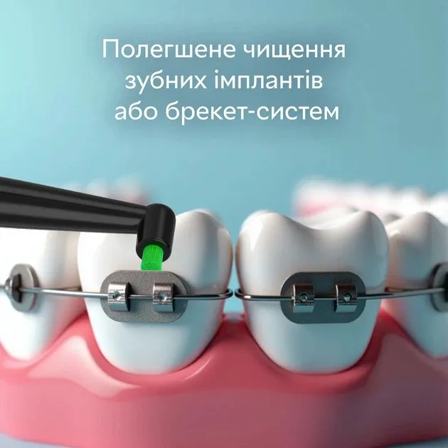 Насадки монопучковые к электрической зубной щетке Pecham Travel средней жесткости (Black)