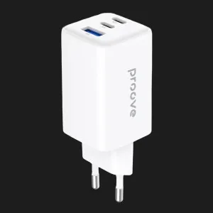 Блок питания Proove Pocket GaN 65W (2Type-C + USB) (White) в Луцке
