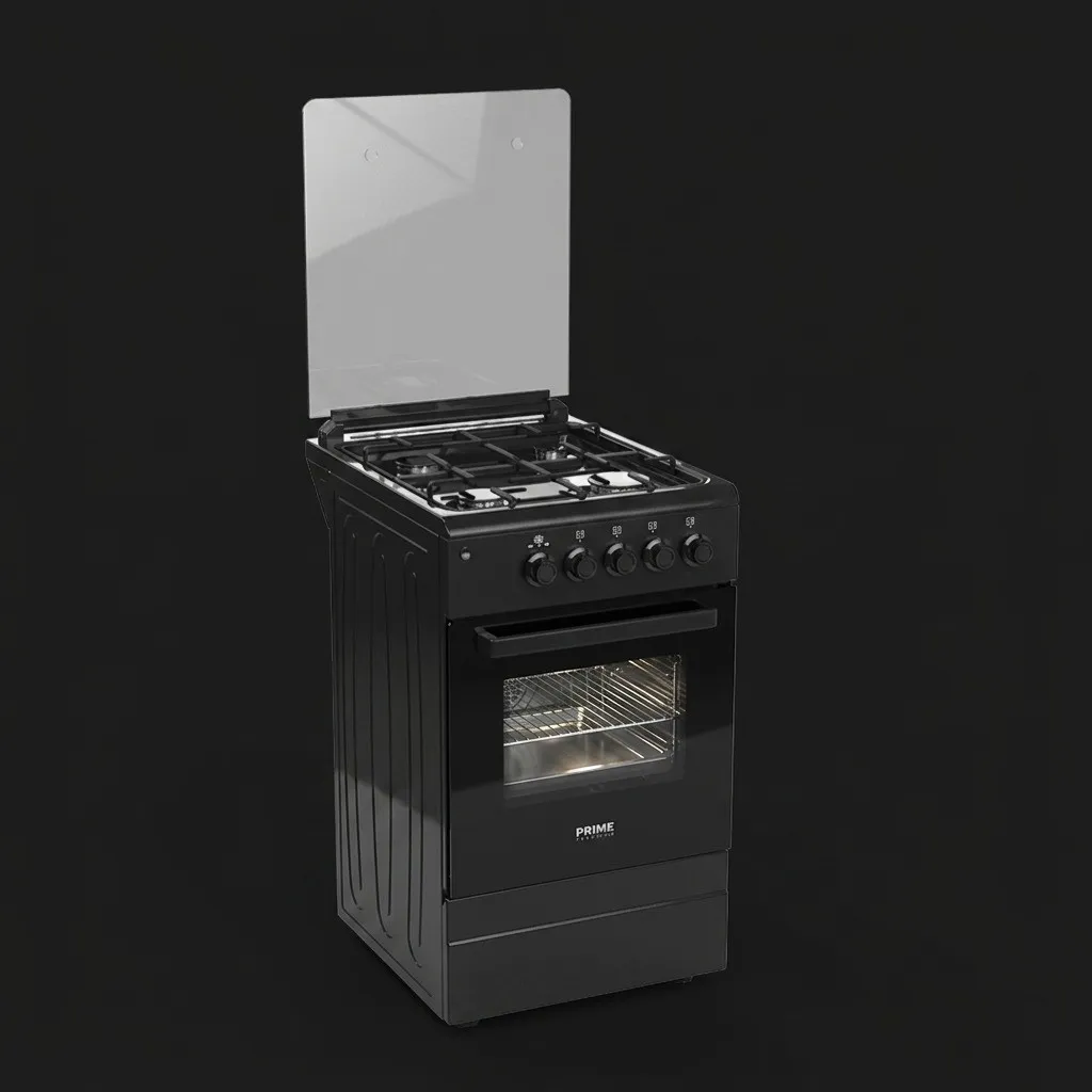 Плита газовая PRIME TECHNICS 50 см, (PSG 54001 D) (Black)